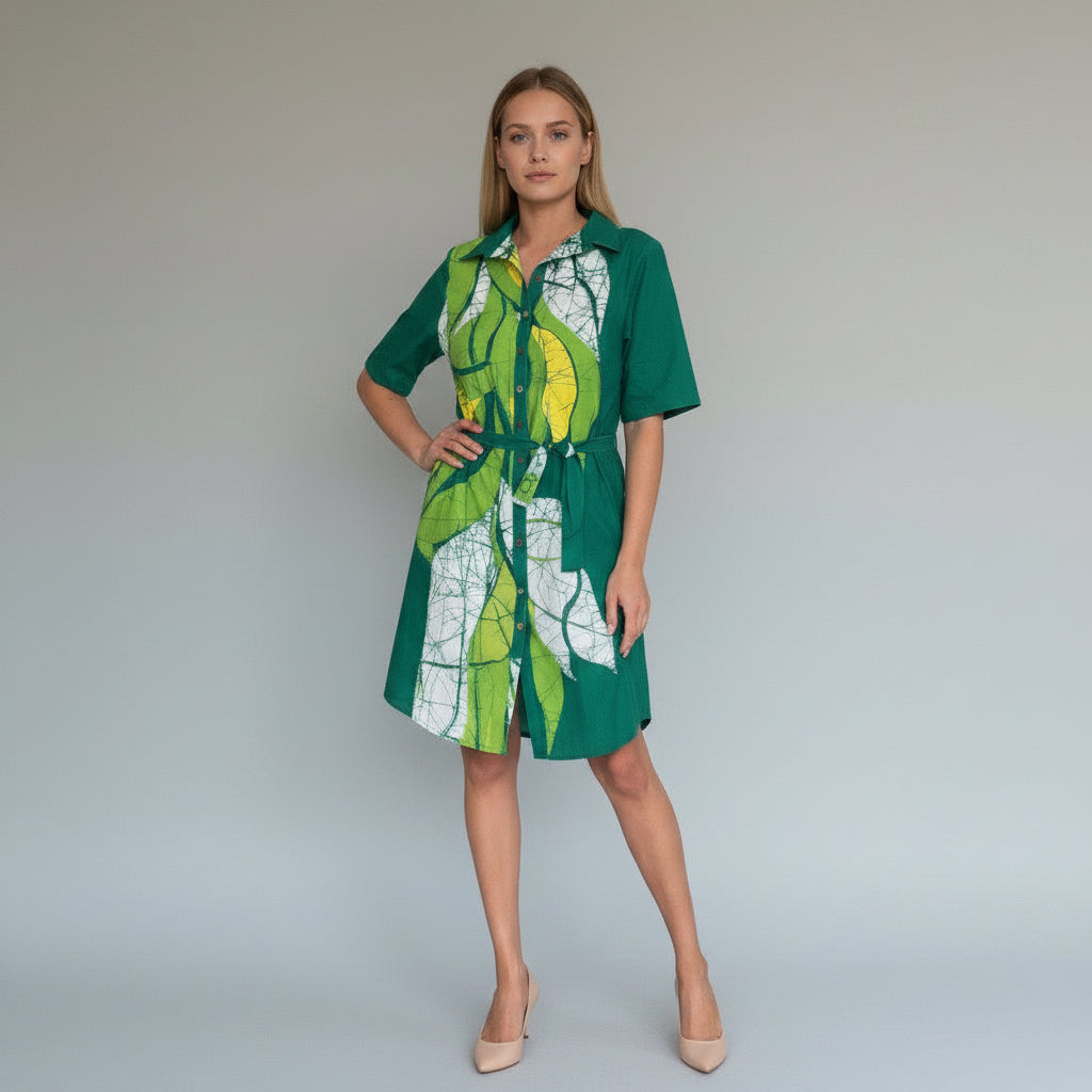 Botanical Shirt Dress