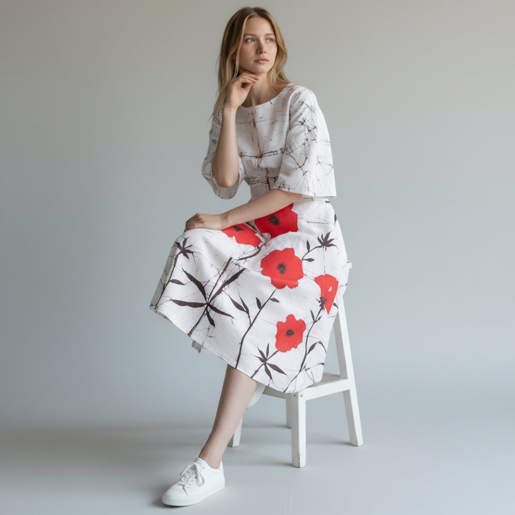 Bell Sleeve Poppy Dress