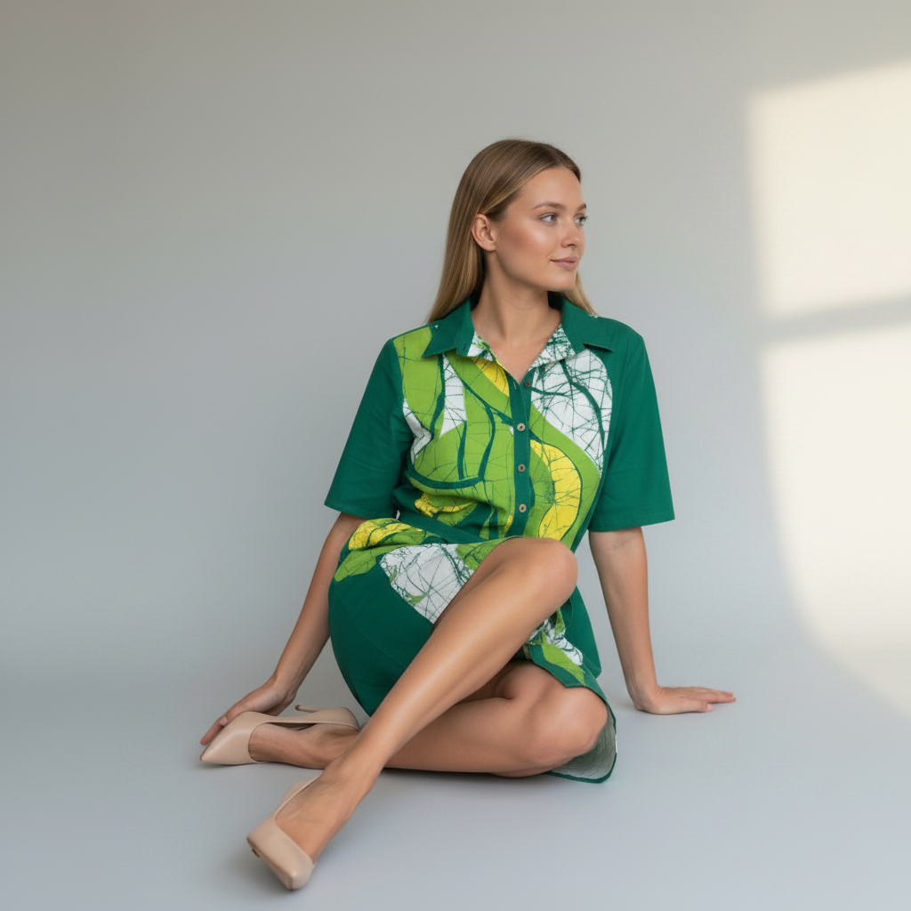 Botanical Shirt Dress